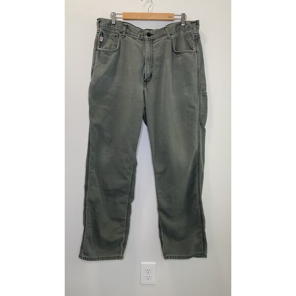 Carhartt FR Flame Resistant Original Carp Pants 38x32 Green 2112 CAT2 FRB159-MOS - Picture 1 of 5